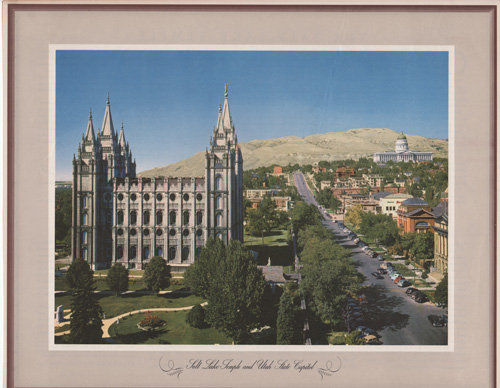 Salt Lake Temple and Utah State Capitol